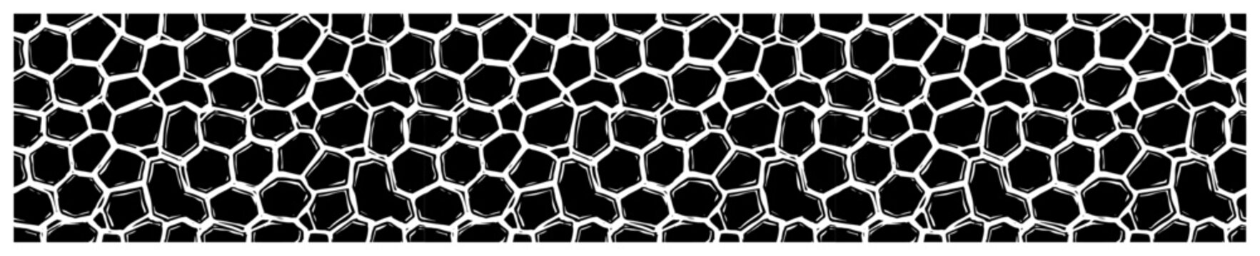 Cellular Voronoi pattern border with organic cobblestone texture doodle style