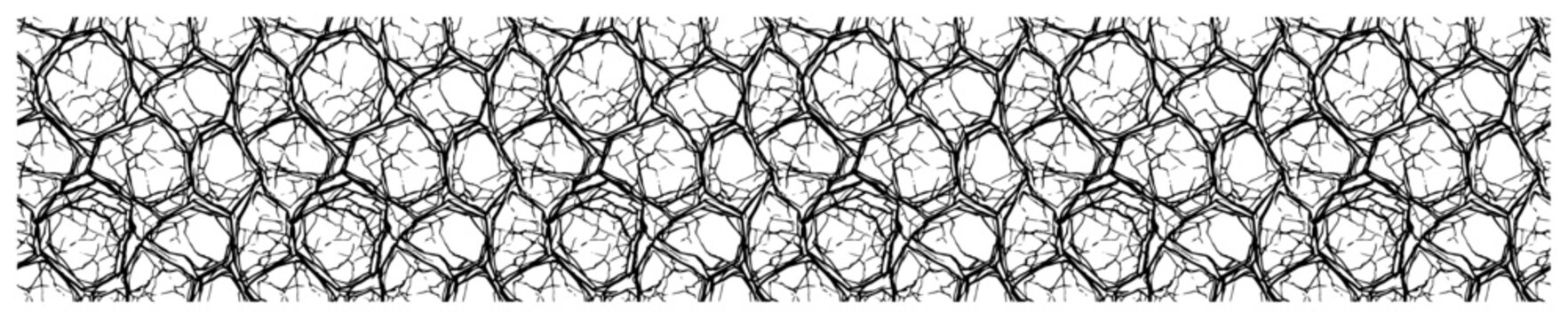 Dry earth texture with complex cracked lines in a seamless horizontal stone pattern
