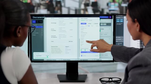 Manager Coaching Young Women Using Document Management System Software