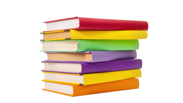 Stacked Colorful Hardcover Books with Gold Page Edges