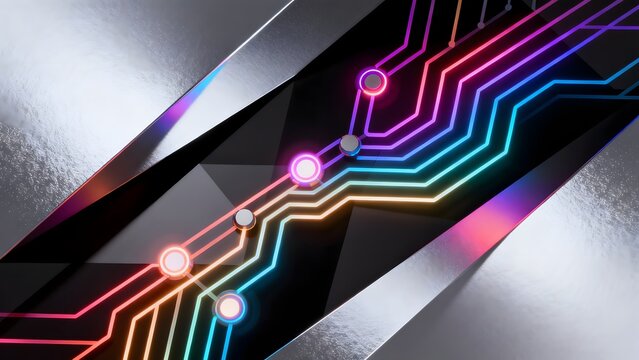 Abstract neon circuit design