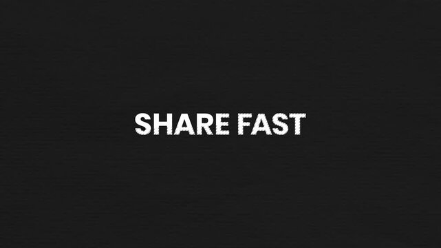 Share Fast Vintage Text Animation 4K Instant Sharing Background for Viral Spread and Rapid Social Media Engagement