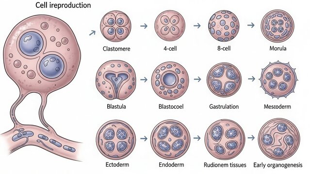 Stages of cell reproduction and development