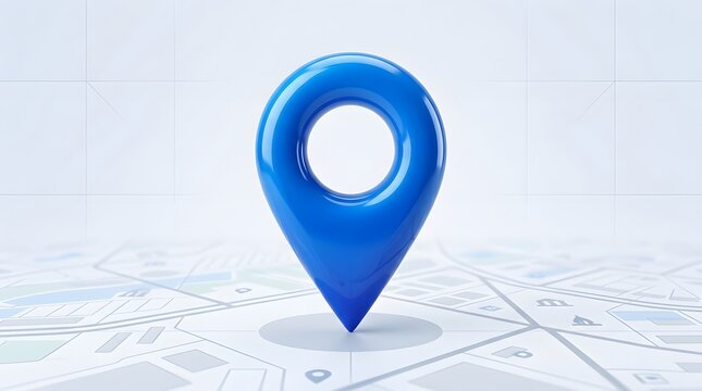 Blue pin on a map marking a location, ideal for travel blog illustrations, geographic articles, navigationrelated designs, and destinationbased content.
