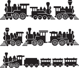 Train icon, Train with smoke symbol icon, old locomotive silhouette, sign vector illustration © MstHazara