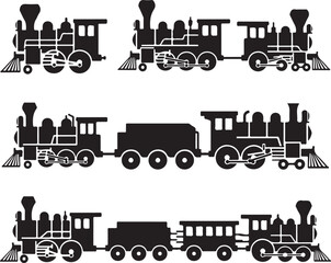 Train icon, Train with smoke symbol icon, old locomotive silhouette, sign vector illustration © MstHazara