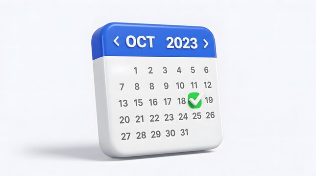Calendar icon depicting october 2023 with the 13th highlighted. Suitable for scheduling, planning, time management, event organization, and digital calendars.