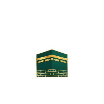 Kaaba Al-Haram Mosque in Mecca Flat Vector Illustration for Islamic Pilgrimage