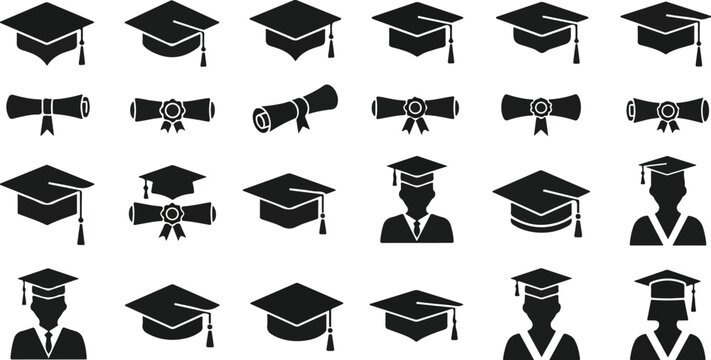 Graduation Cap Icons.