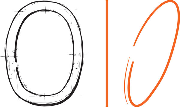 Hand-drawn oval sketch and orange circle highlight vector. Ideal for emphasizing text, marking corrections, or adding an artistic touch to designs