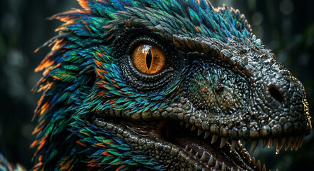 Obraz premium close up of a colorful dinosaur