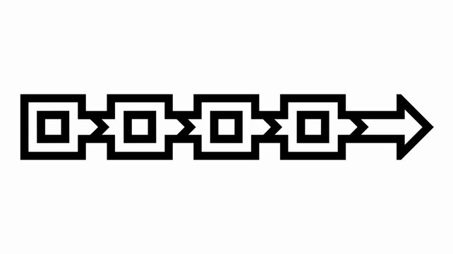 Horizontal workflow sequence with connecting arrows &ndash; Great for operational efficiency, supply chain logistics, or tutorial content.