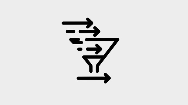 Lead conversion funnel with customer arrow &ndash; Ideal for sales marketing, lead generation, or business efficiency.