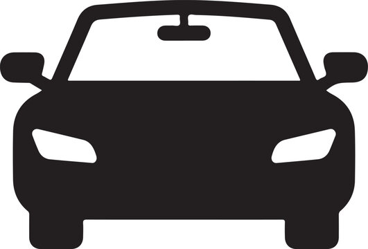 Van front view icon isolated on white background