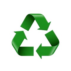 Fototapeta premium Green recycling arrows symbol for eco friendly concept isolated on white background