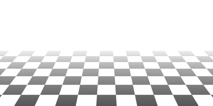 Floor in perspective with checkerboard texture. Empty chess board. Vector illustration.
