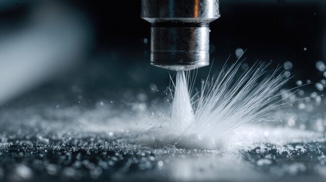 Precision machining creating fine powder and mist from a metallic surface