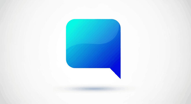Blue speech bubble icon symbol.