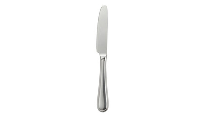 Fototapeta premium A knife and a fork placed on a plain white surface, ready for use