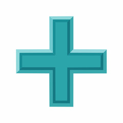 Fototapeta premium Teal Plus Sign Icon