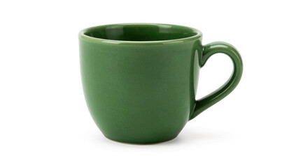 Naklejka premium A single green coffee cup on a white background