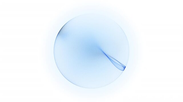 Clean white blue gradient glass sphere with soft minimal light, abstract modern orb on bright background, smooth digital 4K seamless loop.