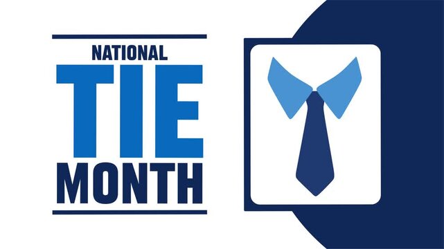 national tie month with blue ties