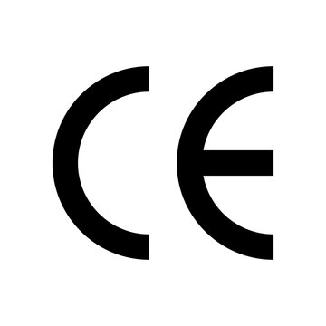 CE mark icon isolate on white background.