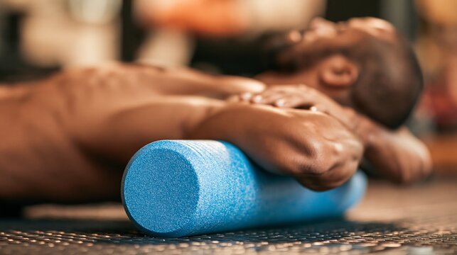 A foam roller upper back recovery workout.