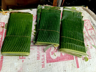 Stacked Banana Leaves Tied With String © Grafisqueen