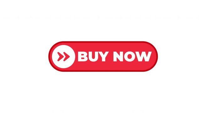 Buy Now Rounded Red Button with Arrow Icon in Circle Motion Animation Modern Ecommerce UI Element Alpha Channel