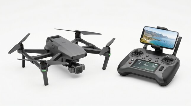 black drone and controlled