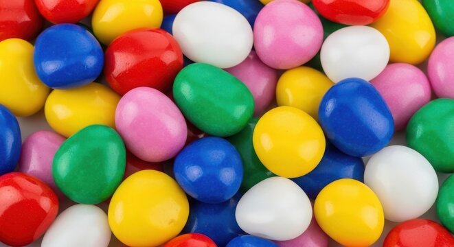 Colorful candy coated chocolate drops background