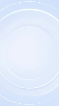 4k Light white blue clean circular vertical background. Seamless loop soft glowing animated lines . Blank tender interface style with center space, ideal for HUD, fintech, dashboards, presentations