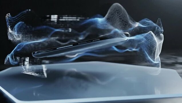 Futuristic Phone with Smoke Effect - A Technological Marvel.