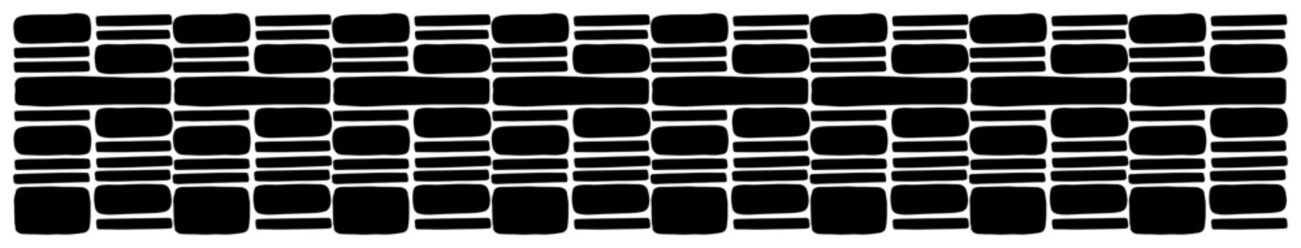 Stacked rectangle band pattern with horizontal brick wall texture style