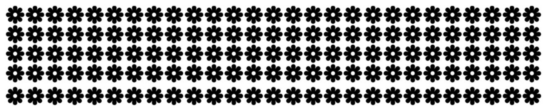 Small flower motif border with repeating floral patterns in minimalist style