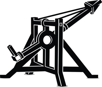 Medieval Trebuchet or Catapult Vector Illustration for Strategy Game and Ancient Warfare Concept