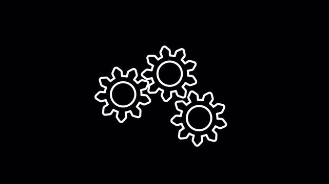 Rotating Cogwheel Gear Icons Animation for Industrial Projects and Teamwork Concept Motion Graphic 4k video