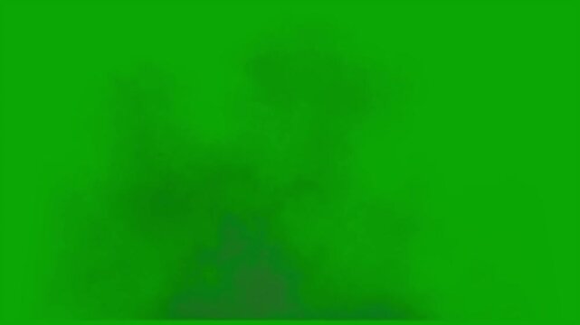 Realistic Explosion Smoke Burst with Fire Blast on Green Screen Alpha Channel VFX Overlay Animation