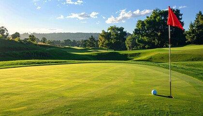 Obraz premium Serene golf couSerene golf course putting greenrse putting green