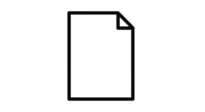 sheet of paper icon black line art on white background simple document symbol high quality professional detailed modern elegant stylish clean