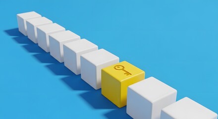 Fototapeta premium Progress journey concept, diagonal path of white arrow cubes, symbol of opportunities and step by step success
