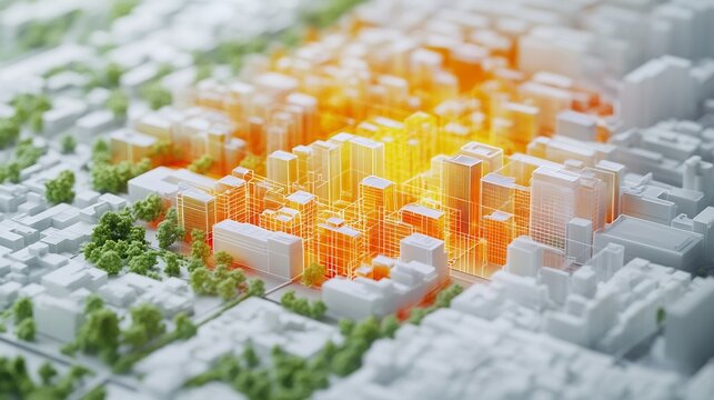 Ai Powered Mapping of Urban Heat Island Effect In Smart City Development White Background