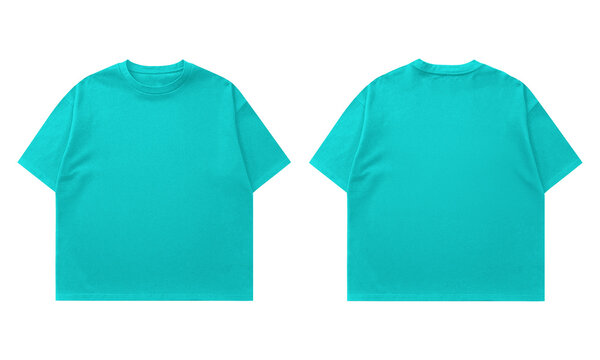 oversized boxy mint t-shirt blank apparel mockup on white background