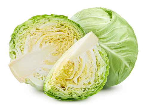Fresh young cabbage isolated on white