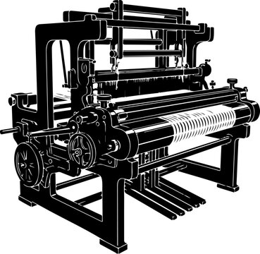 Vintage Loom Machine silhouette vector illustration