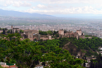Obraz premium L'Alhambra de Grenade vue du mirador de San Miguel Alto
