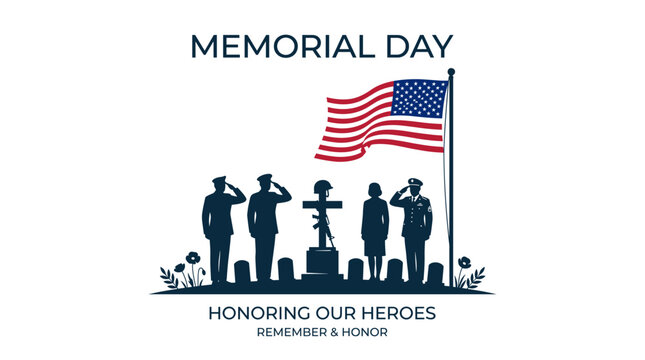 Memorial Day Silhouette Vector Honoring Our Heroes Remembrance