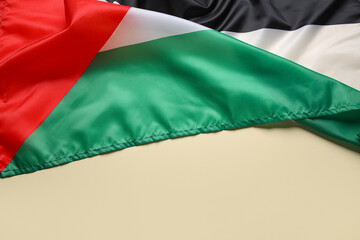 Obraz premium Flag of Palestine on beige background